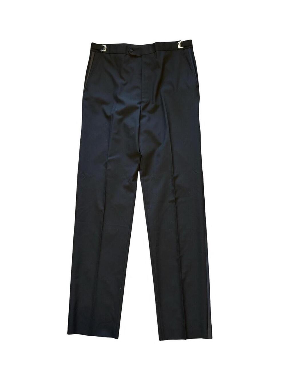Neil Allyn Men's 100% Wool Expandable Waist Tuxedo Pants Satin Side Stripes XL37